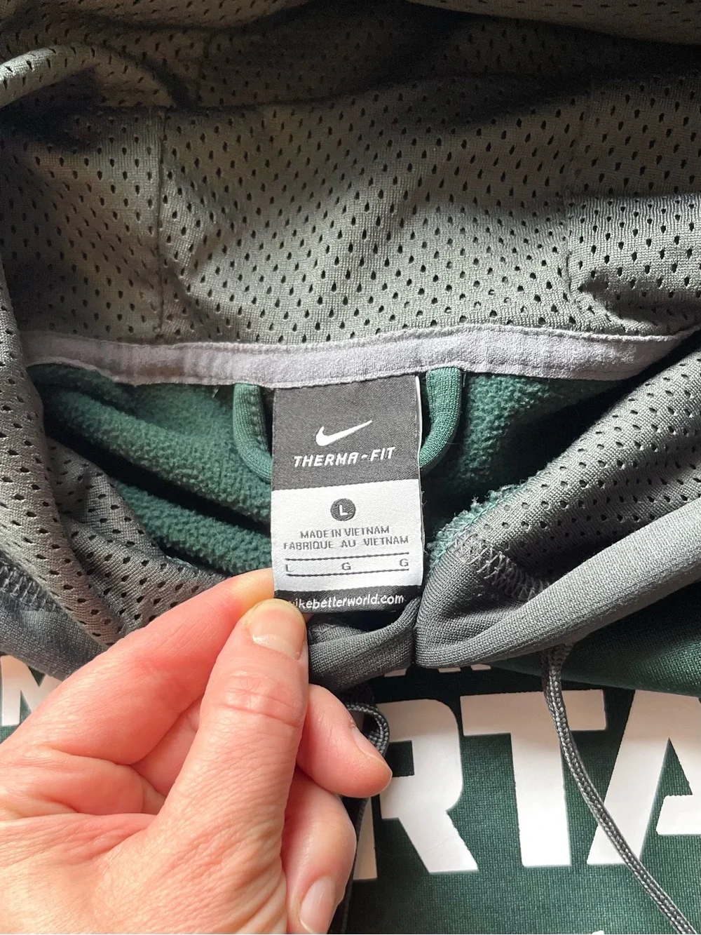 Nike Spartans Fleece Therma-Fit Hoodie - Tonal Graphic Pattern - Large